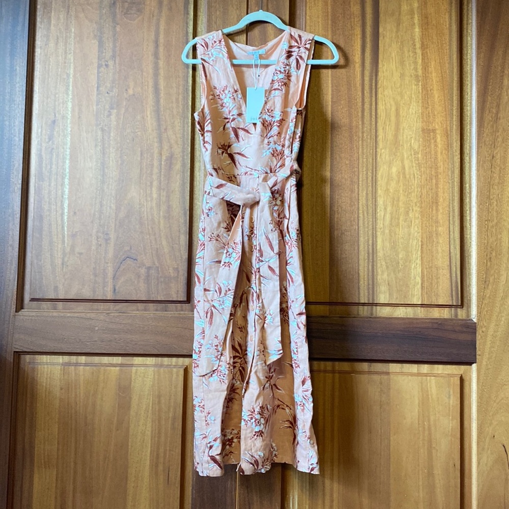Brand new with tag linen peach floral dress